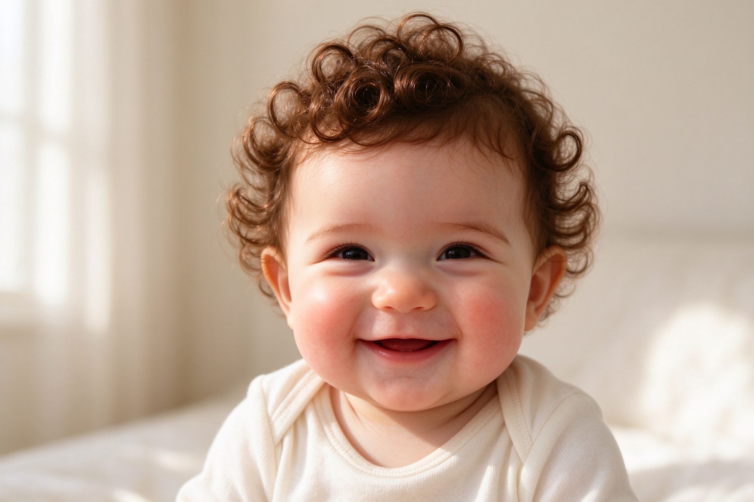 Baby with curly hair