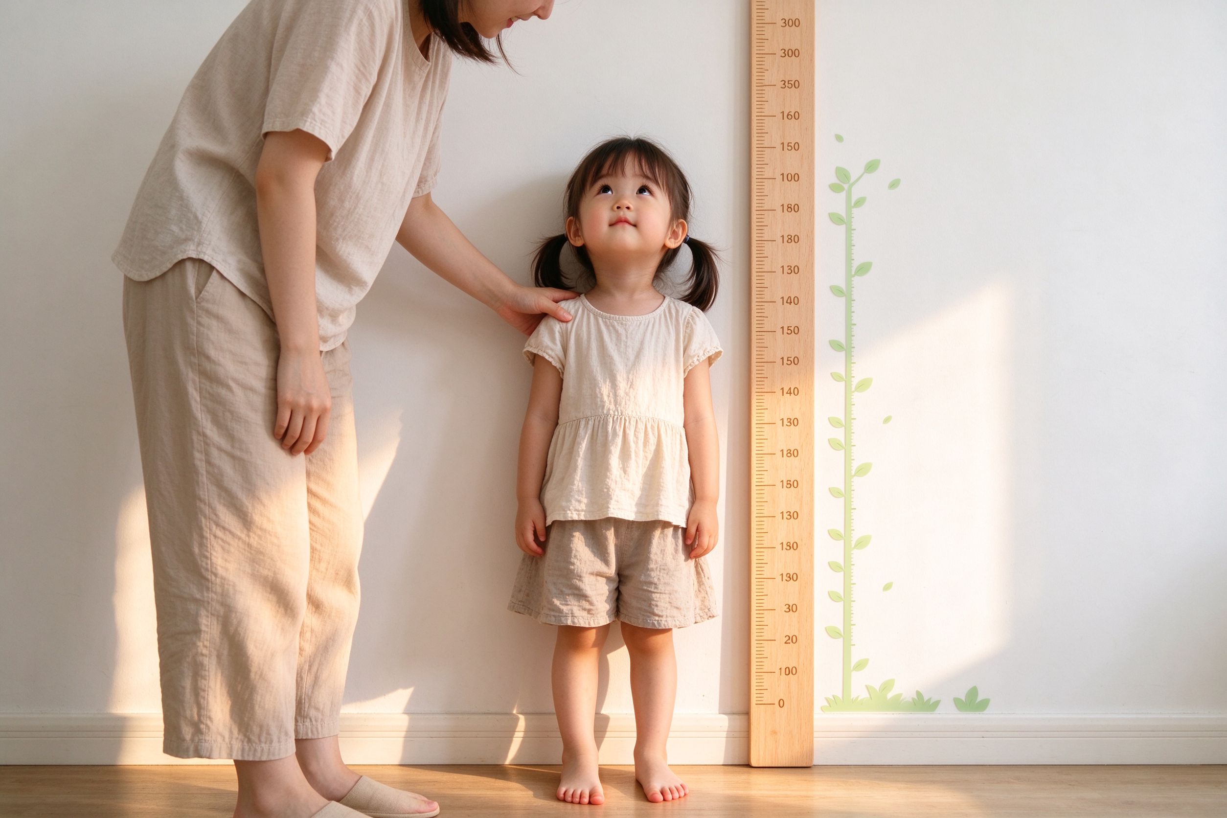 Toddler being measured