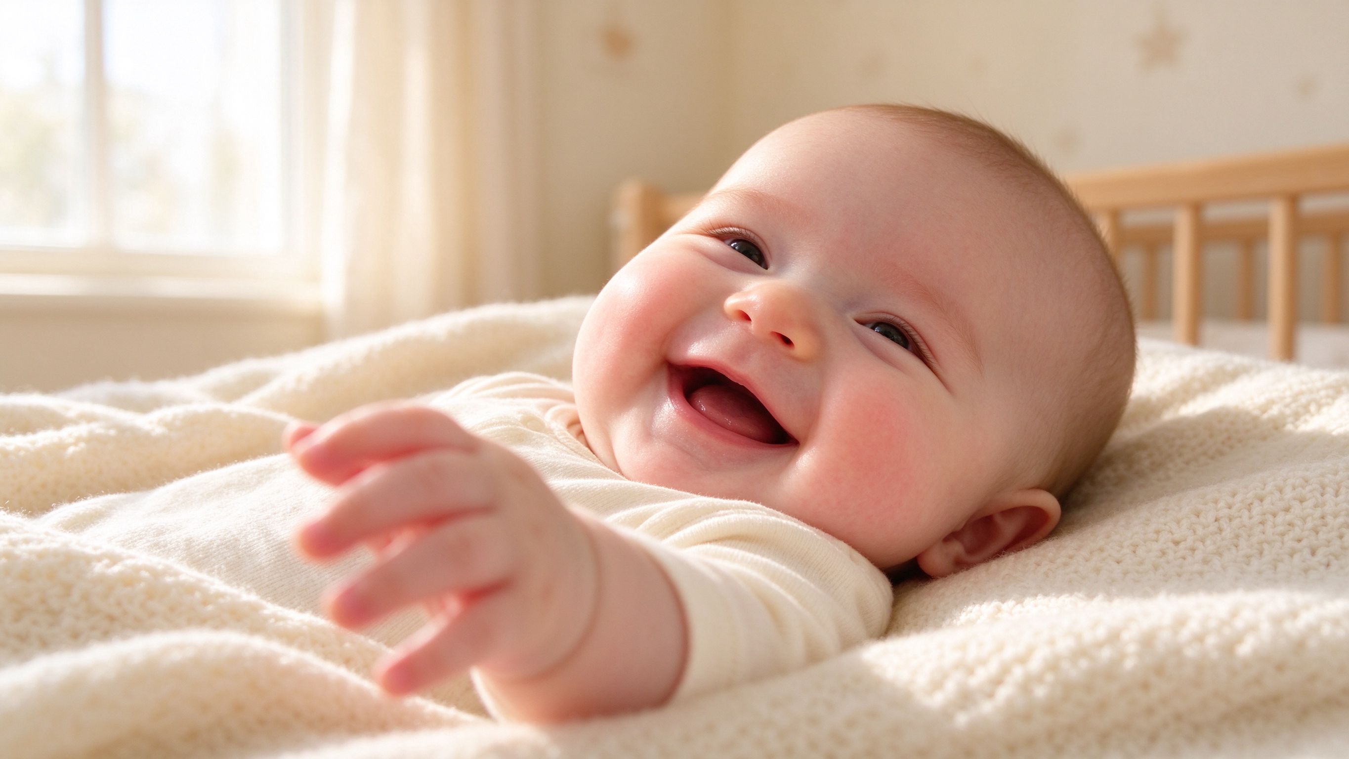 Happy laughing baby